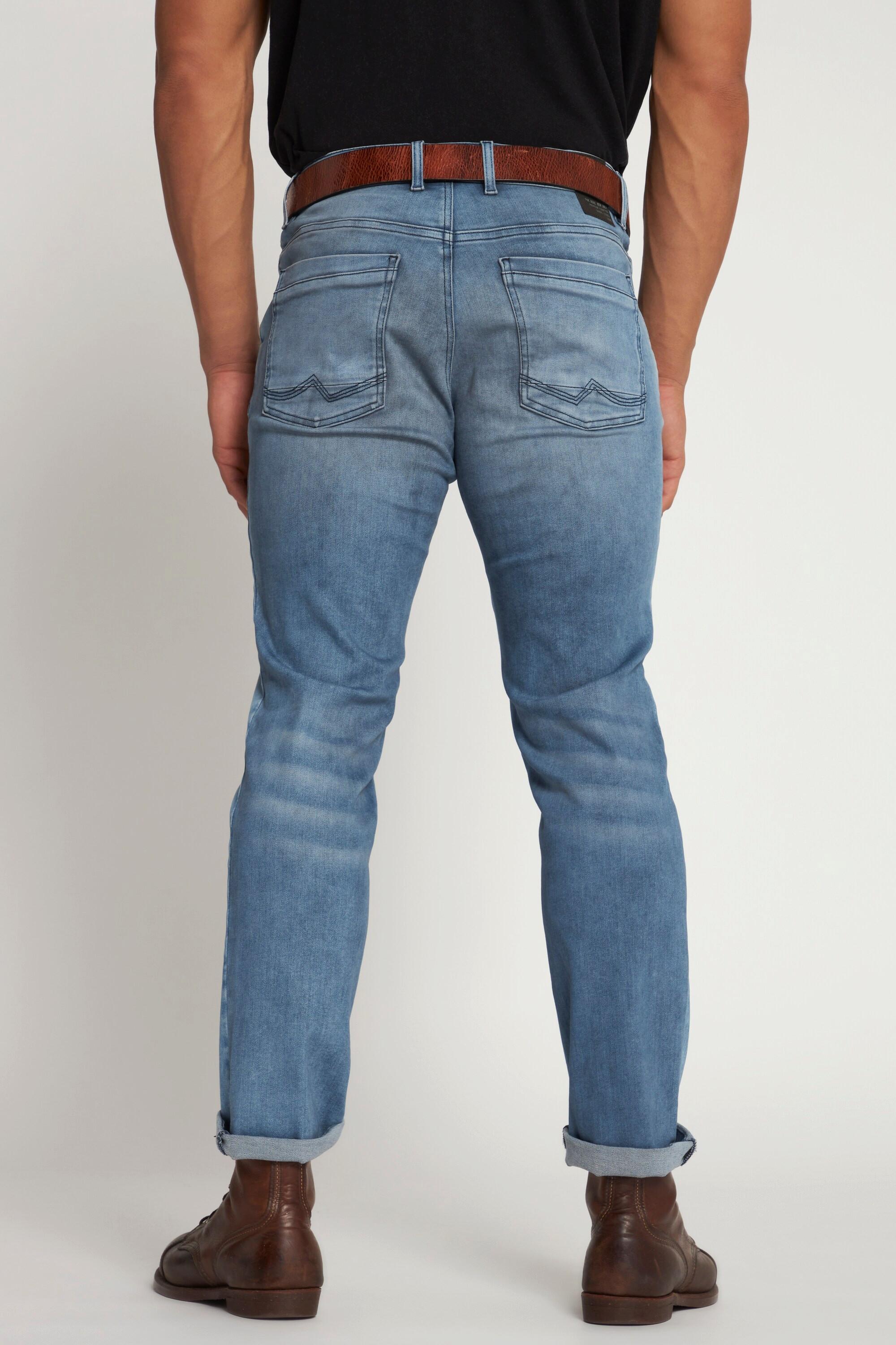 JP1880  Jeans chino con taglio dritto ed effetto sdrucito, fino alla tg. 70 