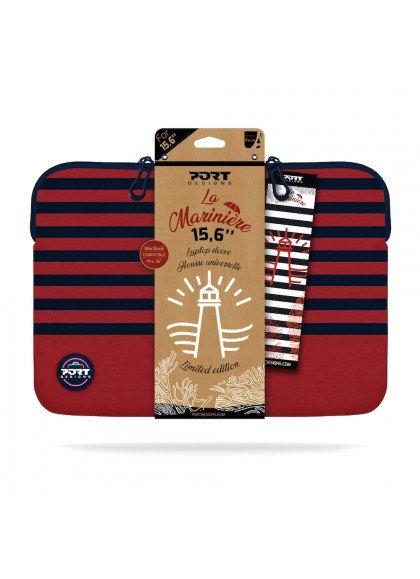 Image of La Marinière 39,6 cm (15.6") Schutzhülle Navy, Rot