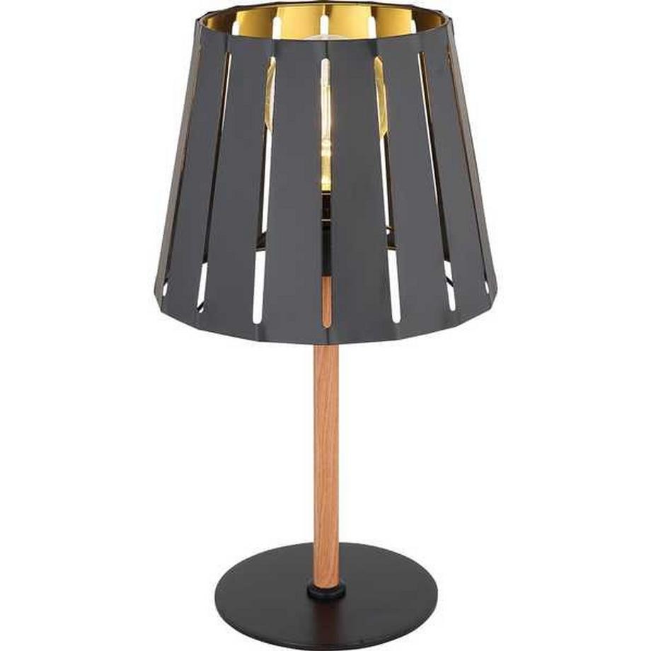 Lampada da tavolo Luna metallo nero opaco 1xE27