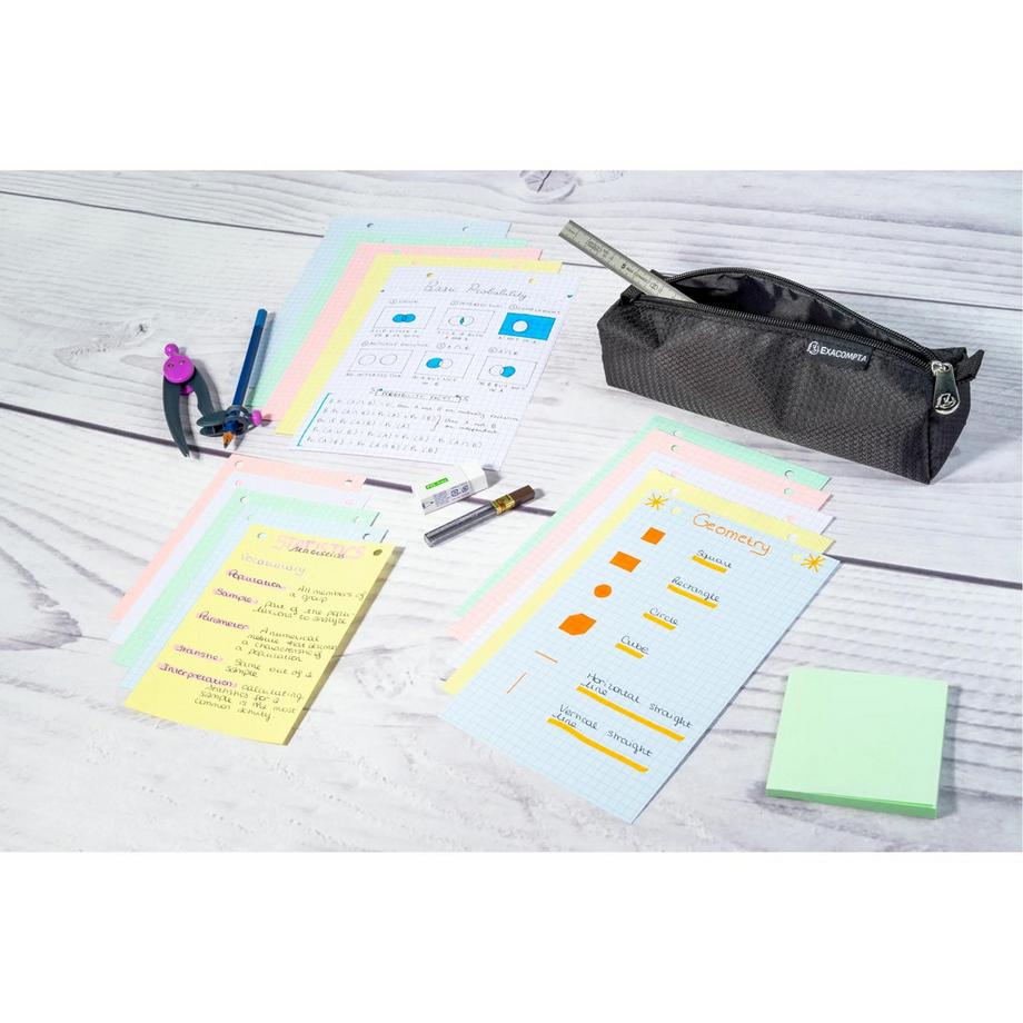 Exacompta Étui de 100 fiches - bristol quadrillé 5x5 perforé 105x148mm - x 10  