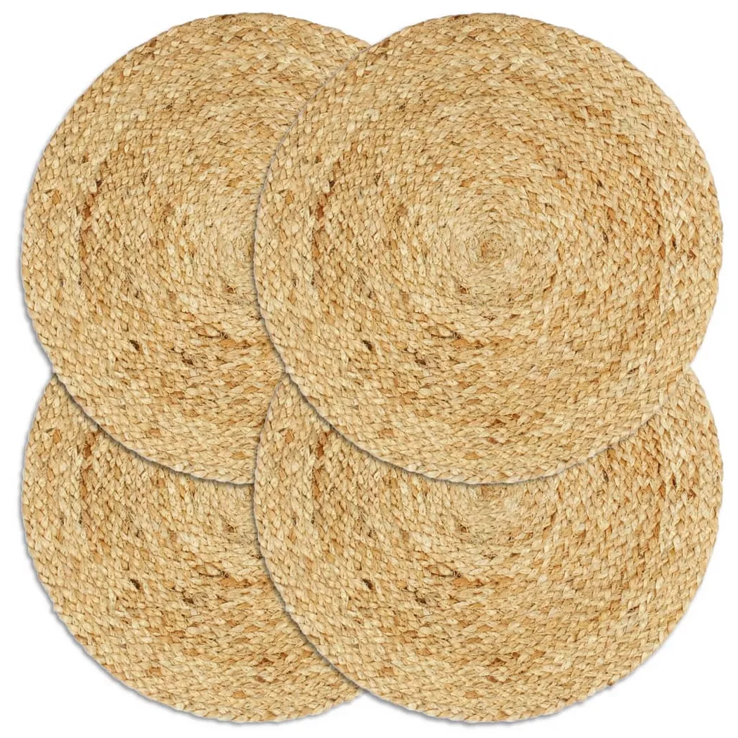 VidaXL - Napperons  pcs rond jute jute, 4 Stück, Marron