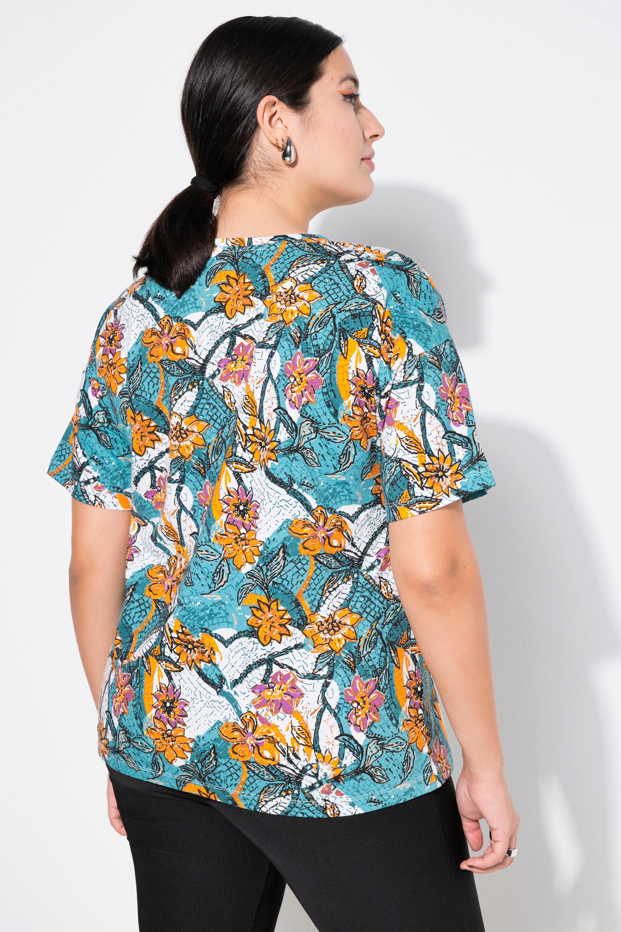 Studio Untold  T-Shirt, Oversize Shape, Flowerprint, Halbarm 