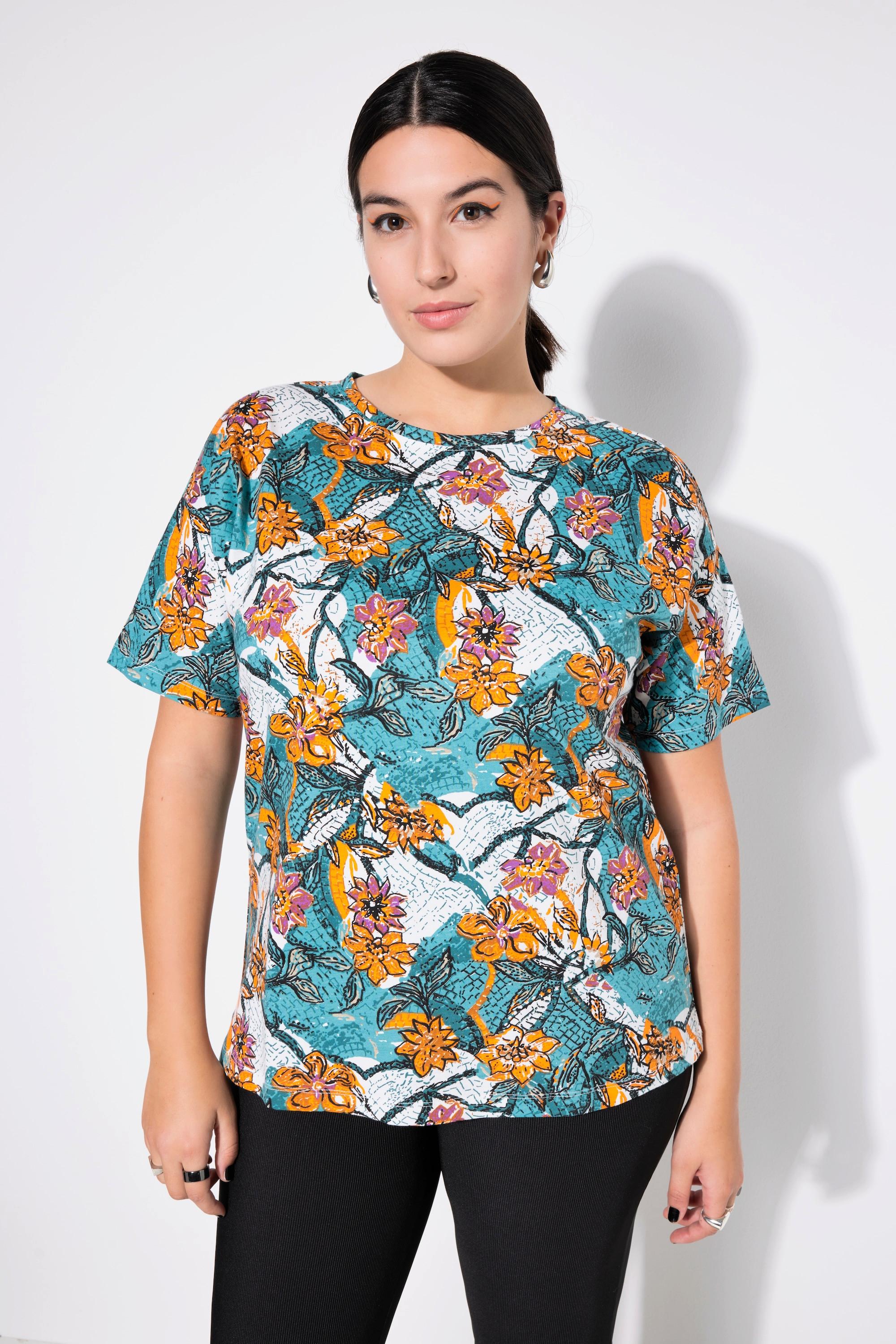 Studio Untold  T-Shirt, Oversize Shape, Flowerprint, Halbarm 