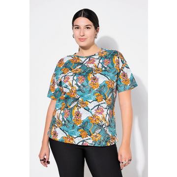 T-Shirt, Oversize Shape, Flowerprint, Halbarm