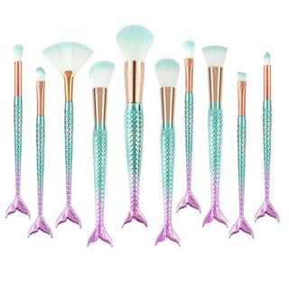 B2X  Pinceaux de maquillage sirène multicolores 