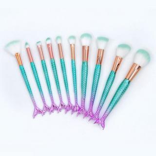 B2X  Pinceaux de maquillage sirène multicolores 