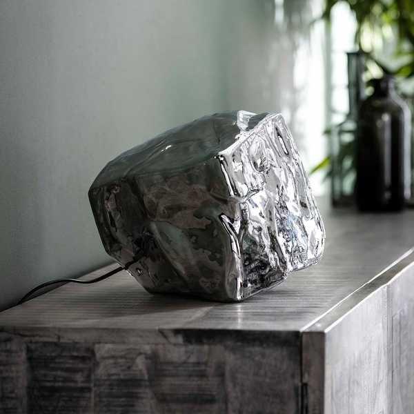 mutoni Tischlampe Rock chromed  