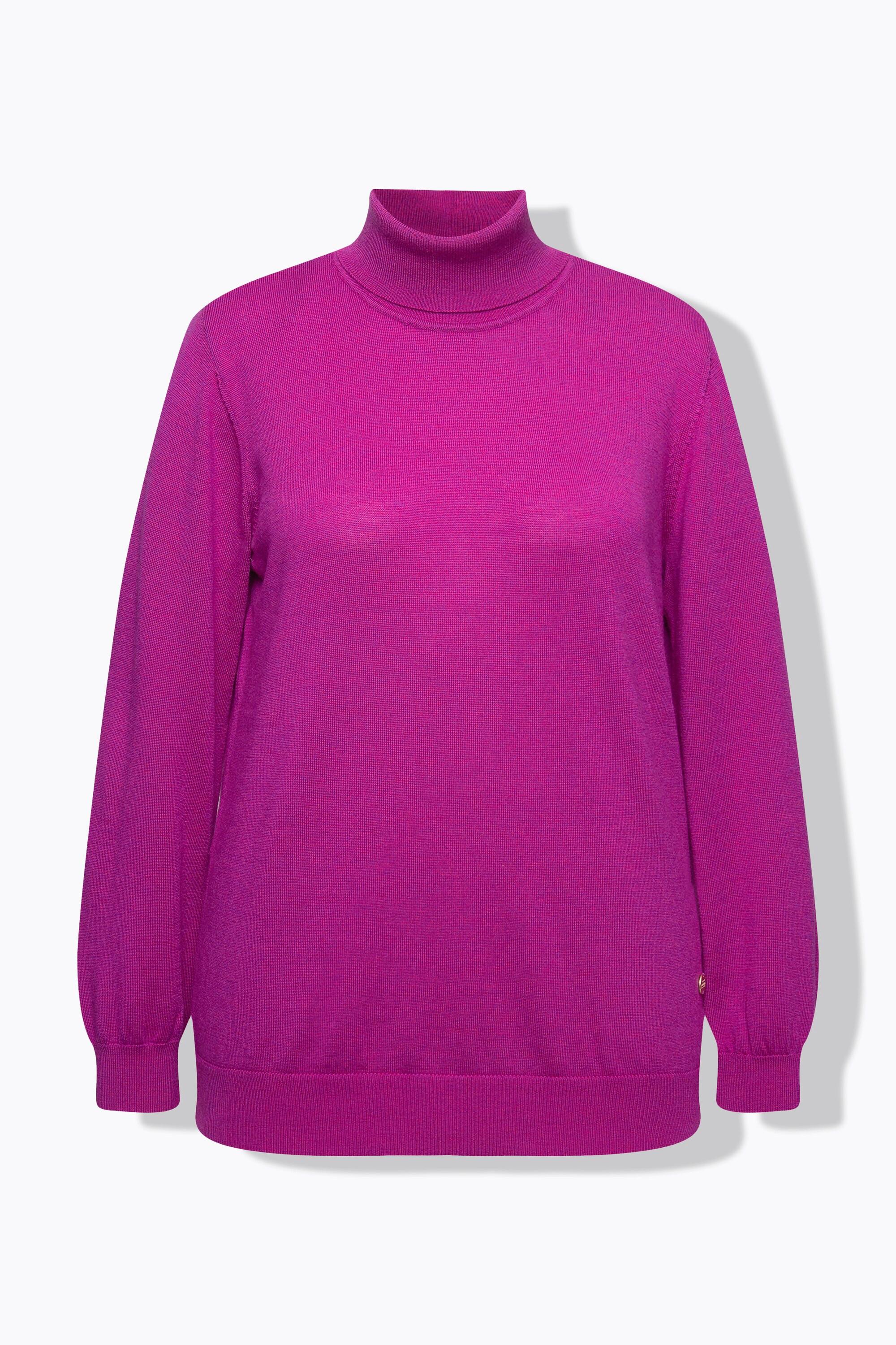 Ulla Popken Merinowolle Classic Fit Langarm Rollkragen Pullover  