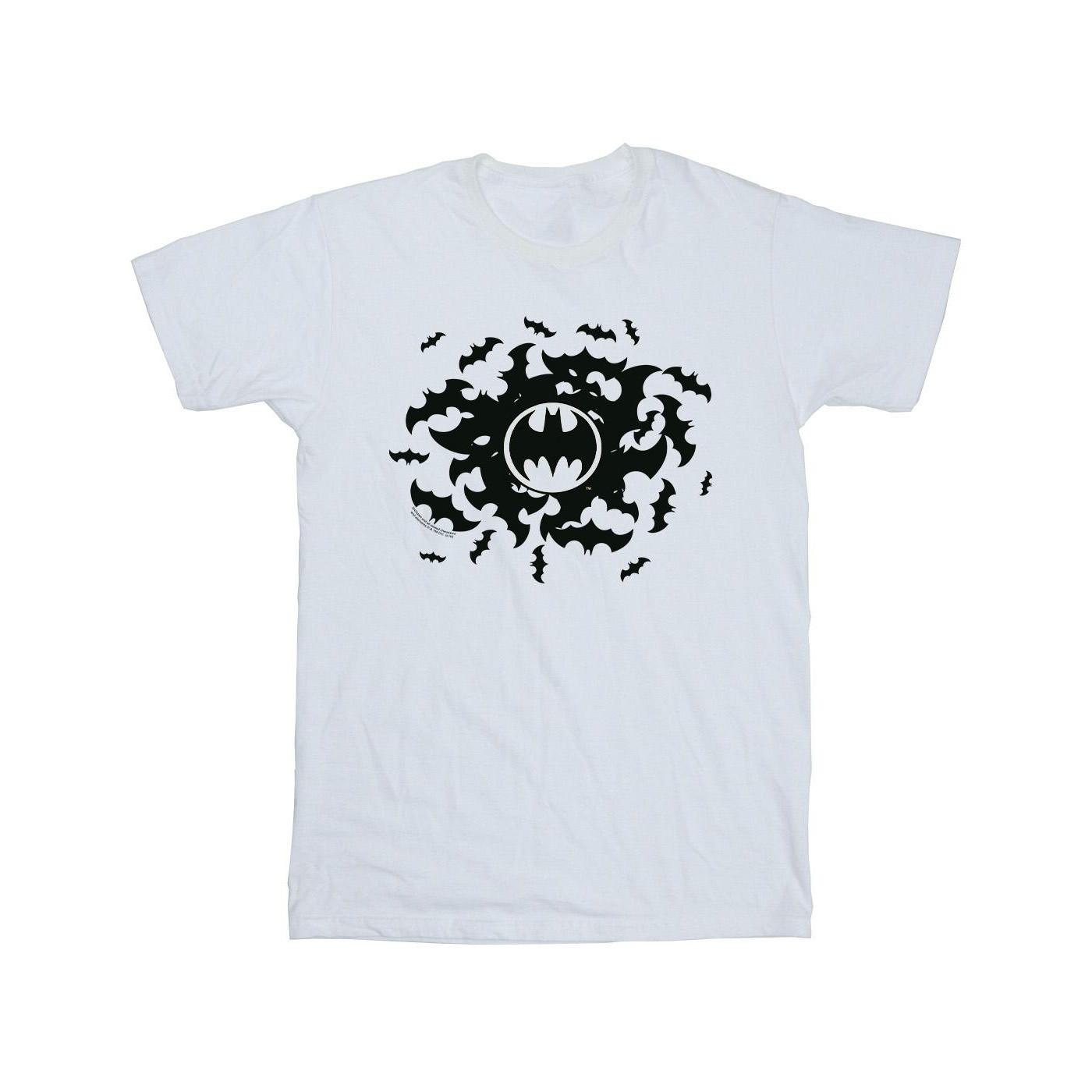 Image of Batman Bat Swirl Tshirt Herren Weiss M
