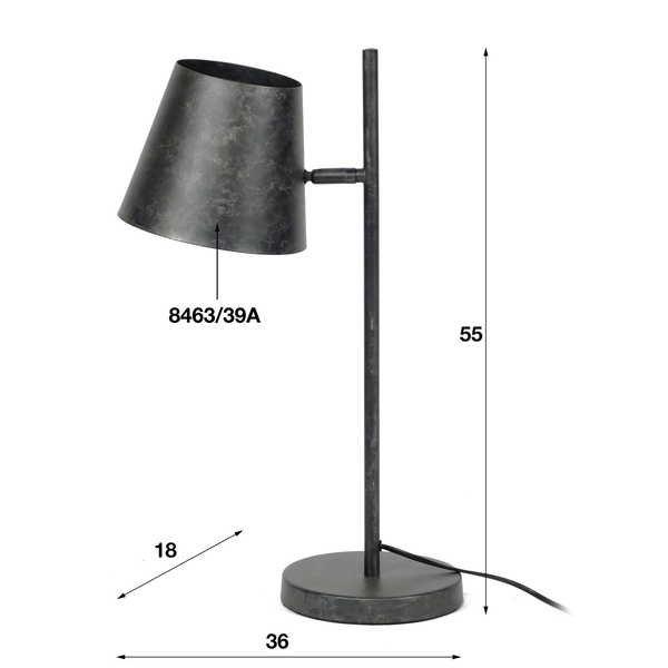 mutoni Lampe de table anthracite  