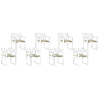 Beliani Lot de 8 coussins pour chaises de jardin en Polyester Moderne SASSARI PREMIUM  