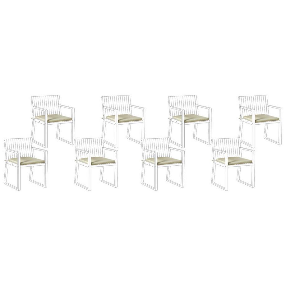 Gartenstuhlkissen 8er Set aus Polyester  SASSARI PREMIUM