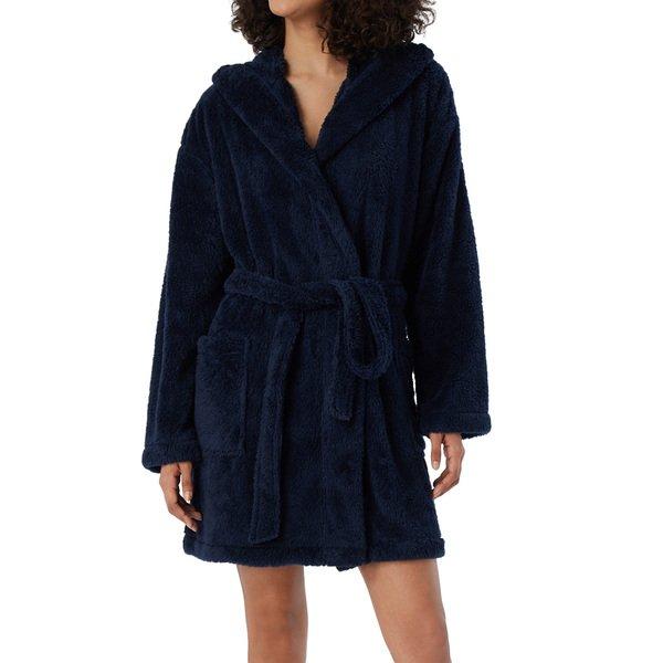 Image of Teddy Fleece - Morgenmantel Bademantel Damen Marine L