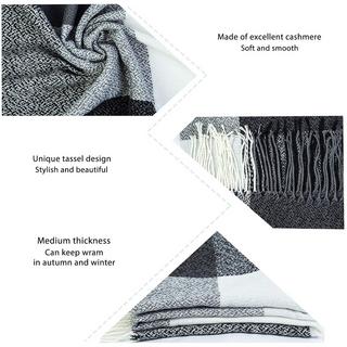 Only-bags.store Karierter Oversized Quadratischer Decken Schal Fransen  