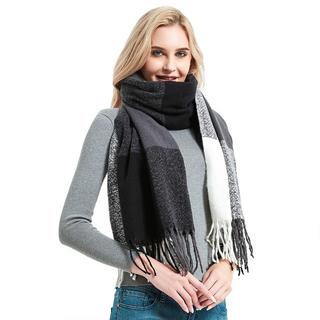 Only-bags.store Karierter Oversized Quadratischer Decken Schal Fransen  