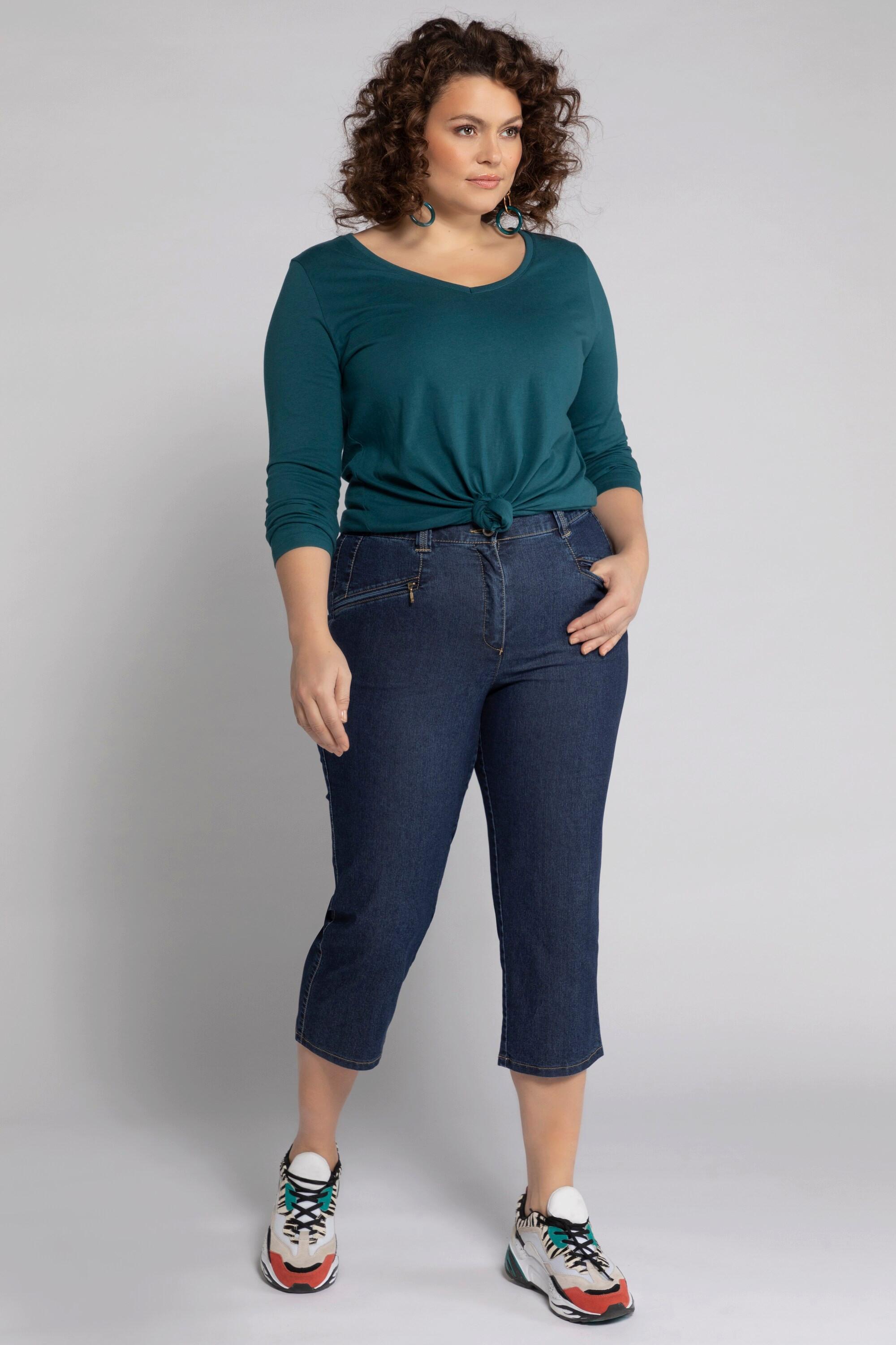 Ulla Popken Mony Wadenlange leicht konisch zulaufende Jeans  