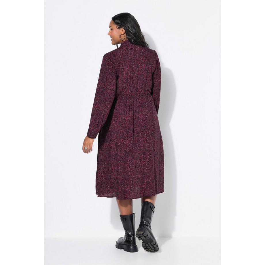 Studio Untold Robe Maxi Imprimé Léopard Patte de Boutonnage Manches Longues  