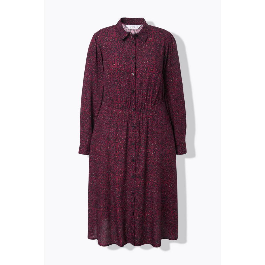 Studio Untold Robe Maxi Imprimé Léopard Patte de Boutonnage Manches Longues  