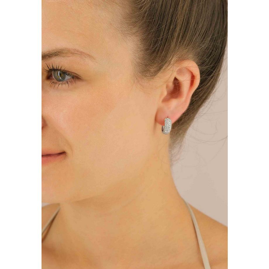 MUAU Schmuck  Creolen Weissgold 750 Brillanten 0.82ct. Scharnier 13.5x5.7mm 