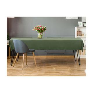 Vente-unique Tischdecke aus Baumwolle & Leinen mitem Rand - 170 x 250 cm - Khaki - BORINA  