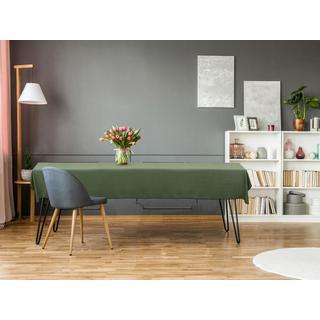 Vente-unique Tischdecke aus Baumwolle & Leinen mitem Rand - 170 x 250 cm - Khaki - BORINA  