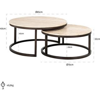 mutoni Couchtisch Avalon 85x85 (2er-Set)  