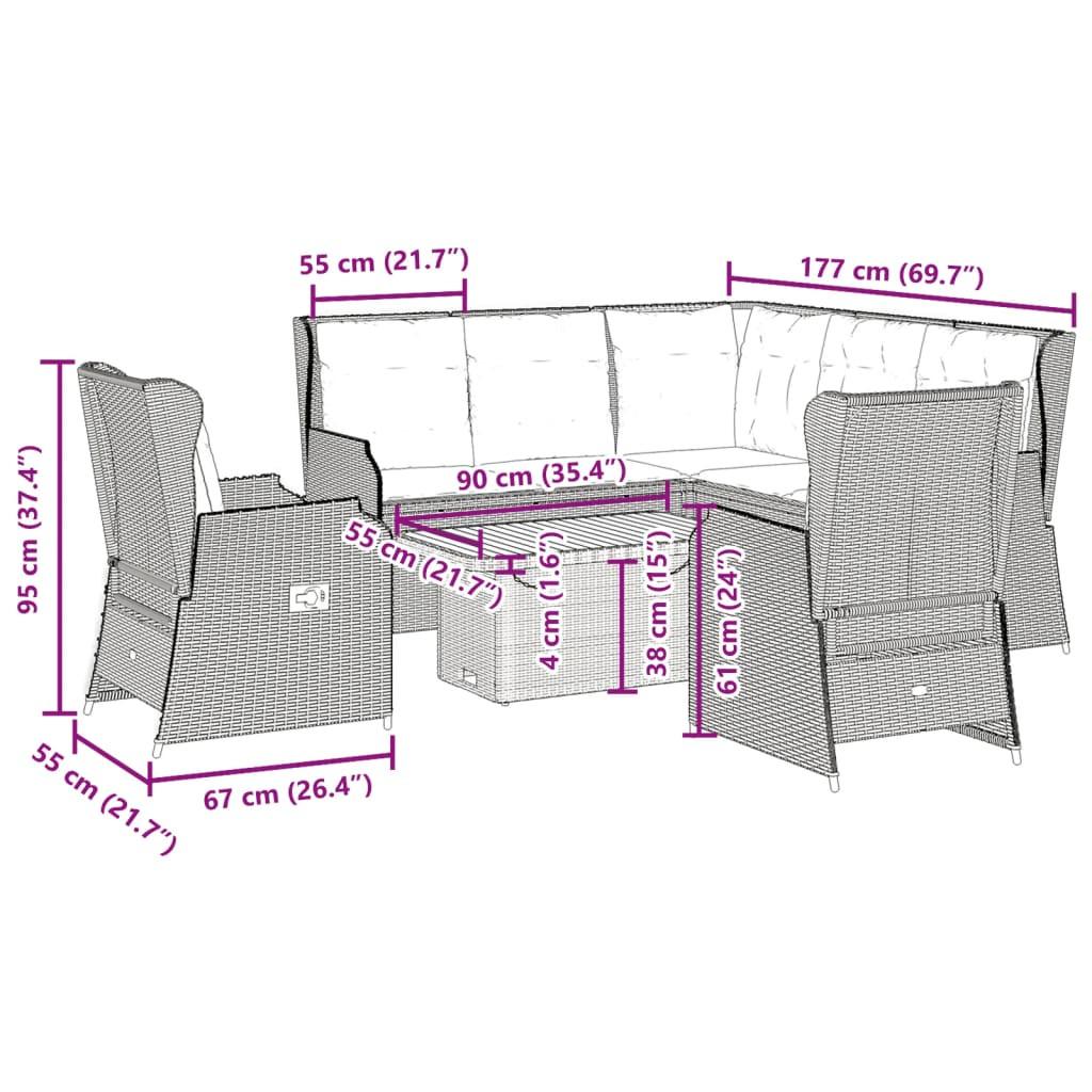 VidaXL Garten-lounge-set poly-rattan  