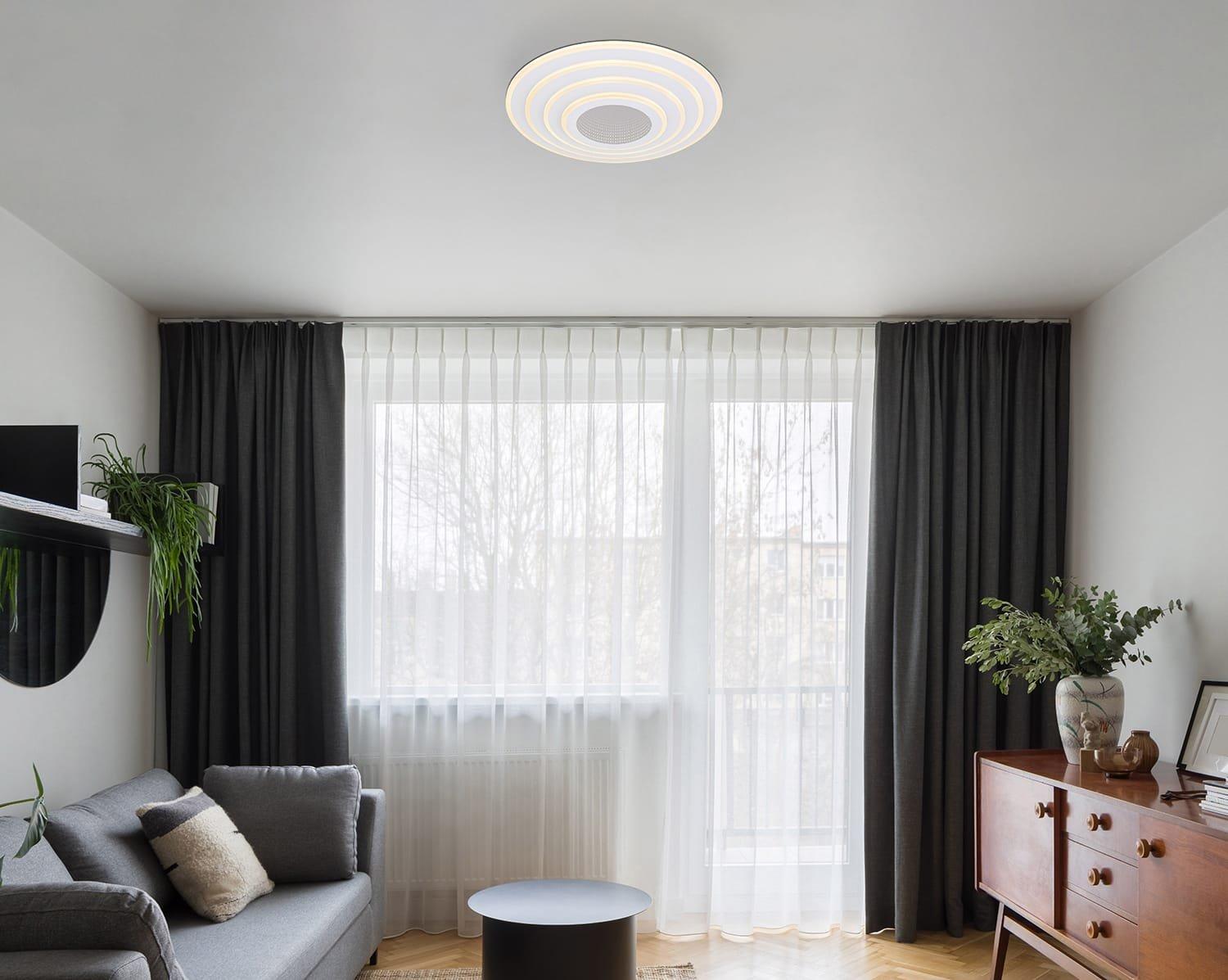 Image of Deckenleuchte Jocelyn Metall weiss verchromt LED Deckenleuchte Jocelyn Metall weiss verchromt LED