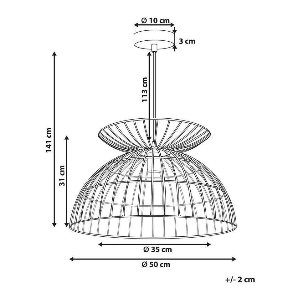 Beliani Lampe suspension en Métal  MAHANADI  