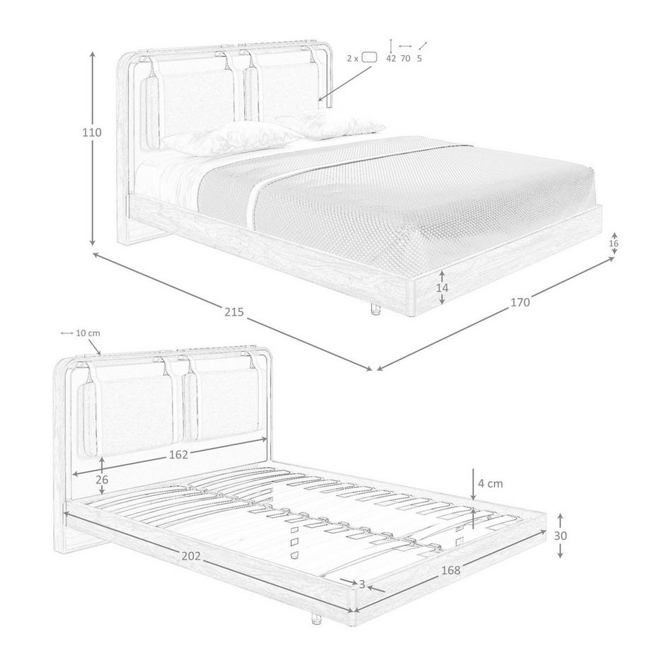 ANGEL CERDA Letto in tessuto dal design moderno  