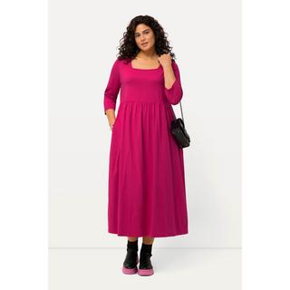 Ulla Popken  Jerseykleid, A-Linie, Carree-Ausschnitt, 3/4-Arm 