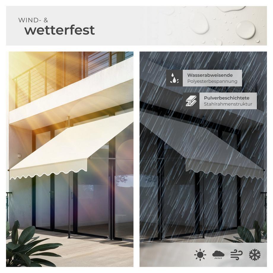 Tectake Tenda a morsetto  con manovella  