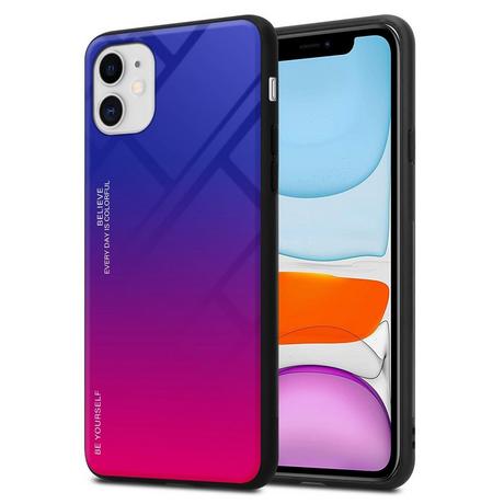 Cadorabo  Housse compatible avec Apple iPhone 11 - Coque de protection bicolore en silicone TPU et dos en verre trempé 