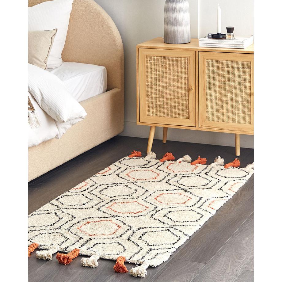 Beliani Tappeto en Cotone  HAJIPUR  