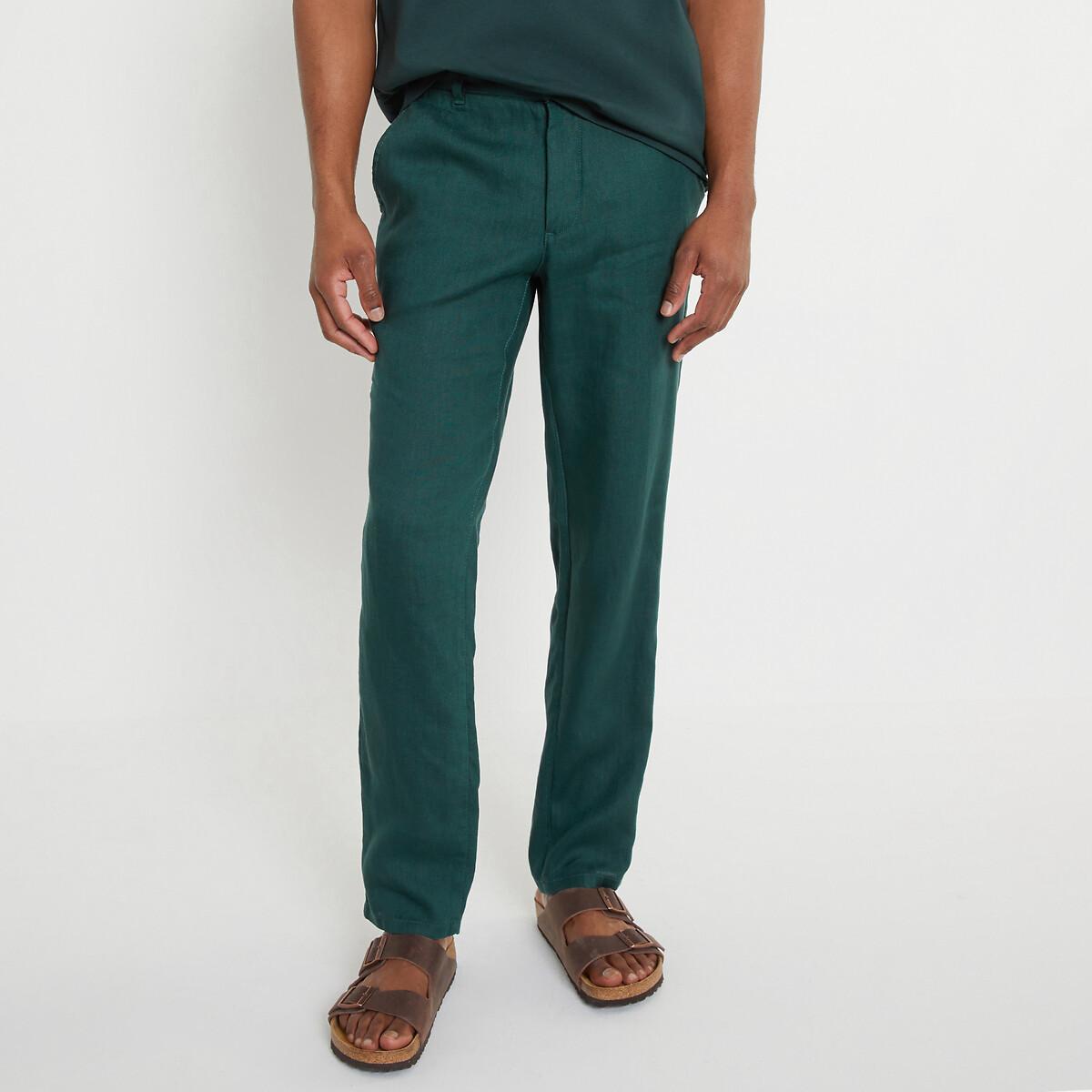 Image of Leinenhose Herren Grün 56