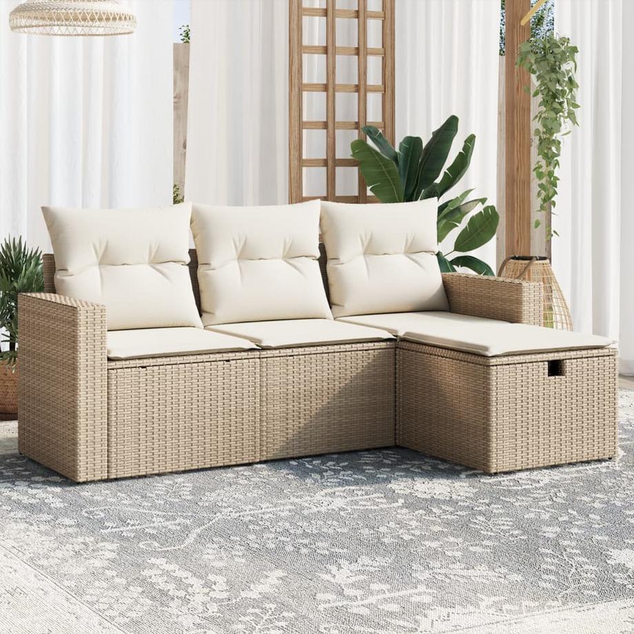 VidaXL set divano da giardino Polirattan  