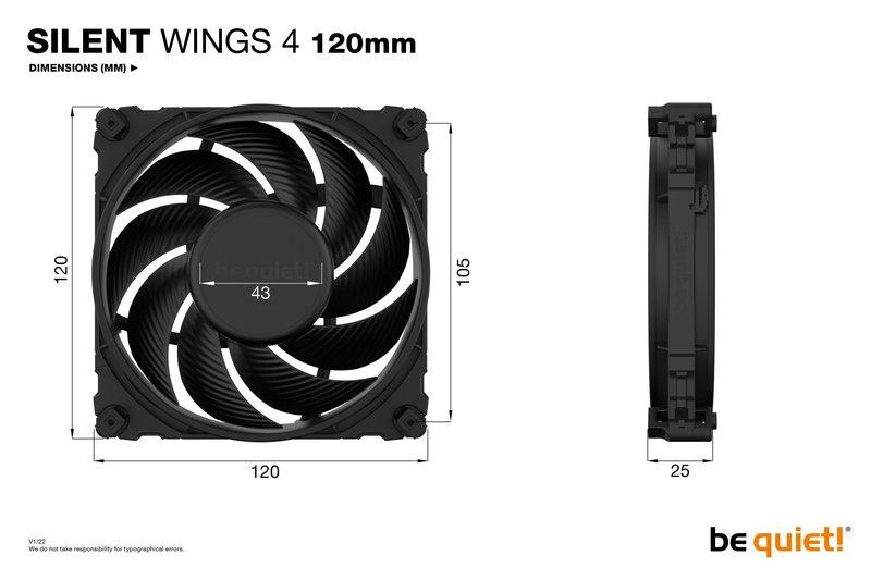 BE QUIET!  ! SILENT WINGS 4 | 120mm Computergehäuse Ventilator 12 cm Schwarz 1 Stück(e) 