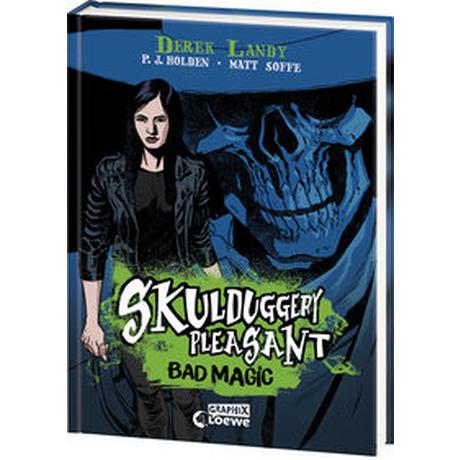 Skulduggery Pleasant (Graphic-Novel-Reihe, Band 1) - Bad Magic Landy, Derek; Loewe Graphix (Hrsg.); Holden, Paul Jason (Illustrationen); Soffe, Matt (Illustrationen); Fritz, Franca (Übersetzung); Koop, Heinrich (Übersetzung) Gebundene Ausgabe 