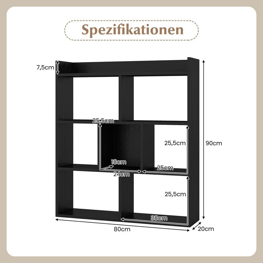 Northix Libreria con 7 cubi  
