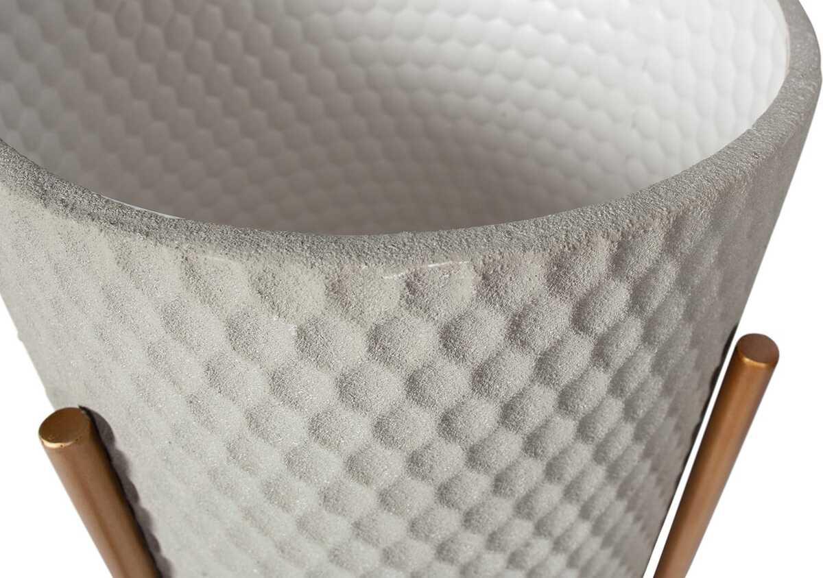 mutoni Vaso da fiori Juul in metallo grigio cemento  