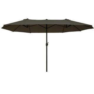 Northio Parasol de jardin double avec manivelle, gris, ovale, 460 x 270 x 240 cm  