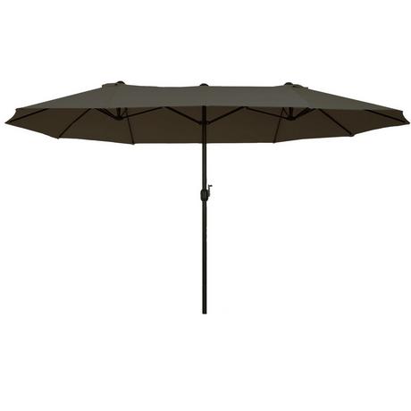 Northio Parasol de jardin double avec manivelle, gris, ovale, 460 x 270 x 240 cm  