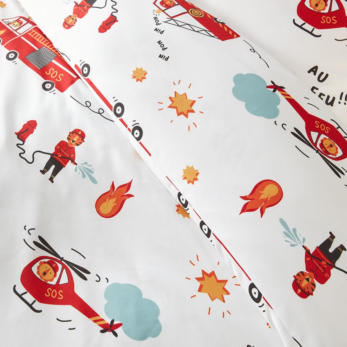 SO'HOME Parure de lit microfibre recyclée motif pompier  
