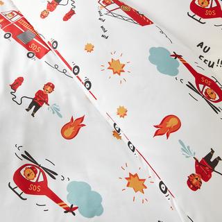 SO'HOME Parure de lit microfibre recyclée motif pompier  