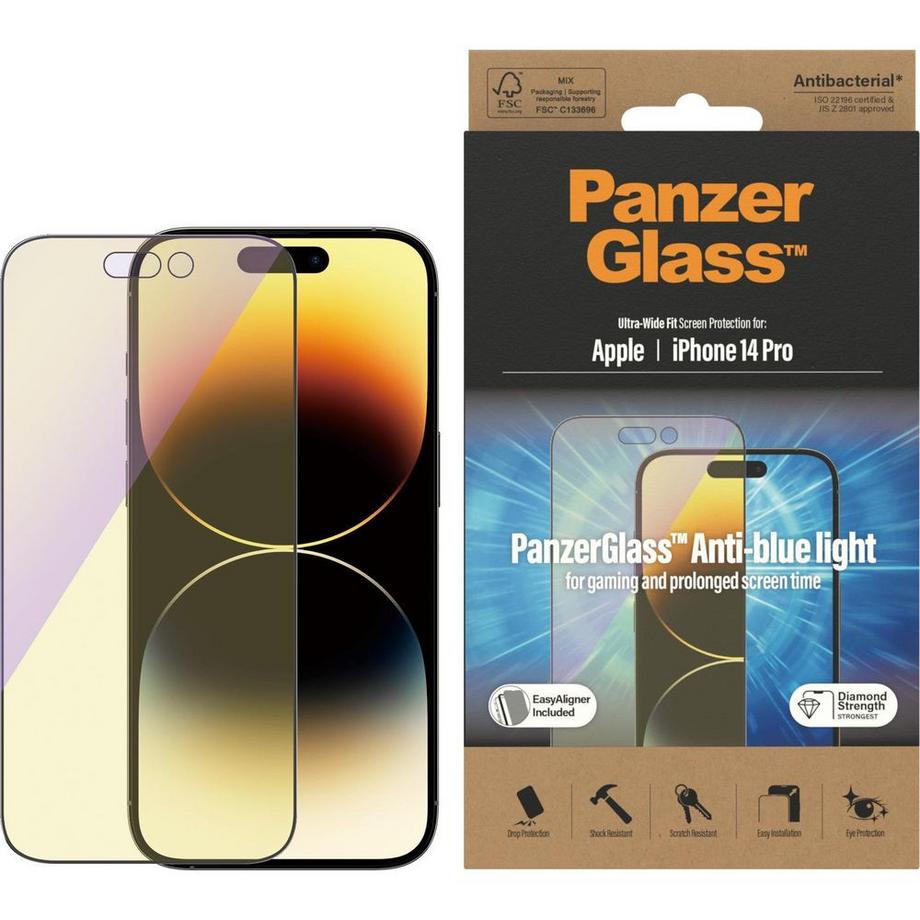 PanzerGlass  PANZERGLASS DISPLAYSCHUTZ ULTRA WIDE ANTI BLUELIGHT IPHONE 14 PRO 