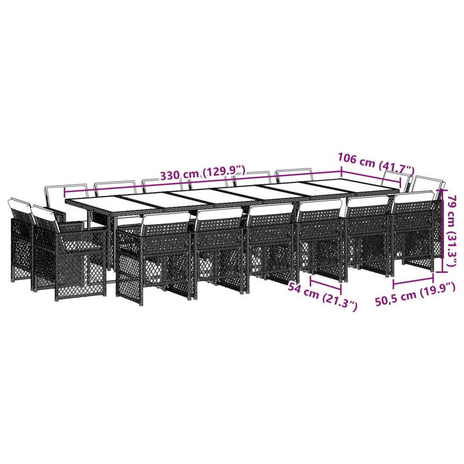 VidaXL set da pranzo da giardino Polirattan  