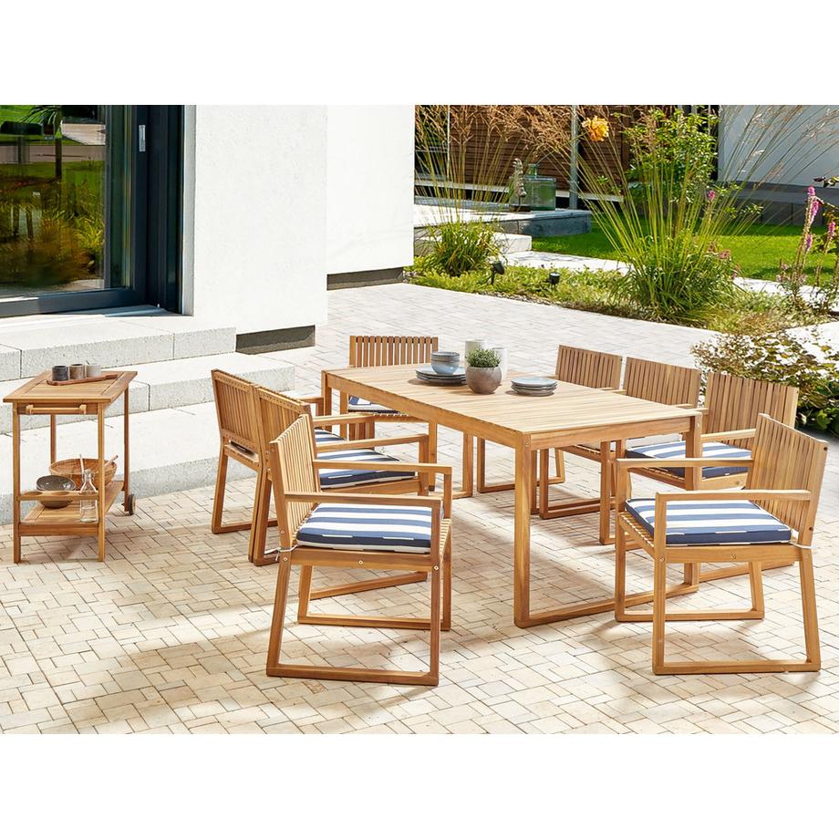 Beliani Garten-Essgruppe für 8 Personen aus FSC® zertifiziertes Akazienholz Klassisch SASSARI II  