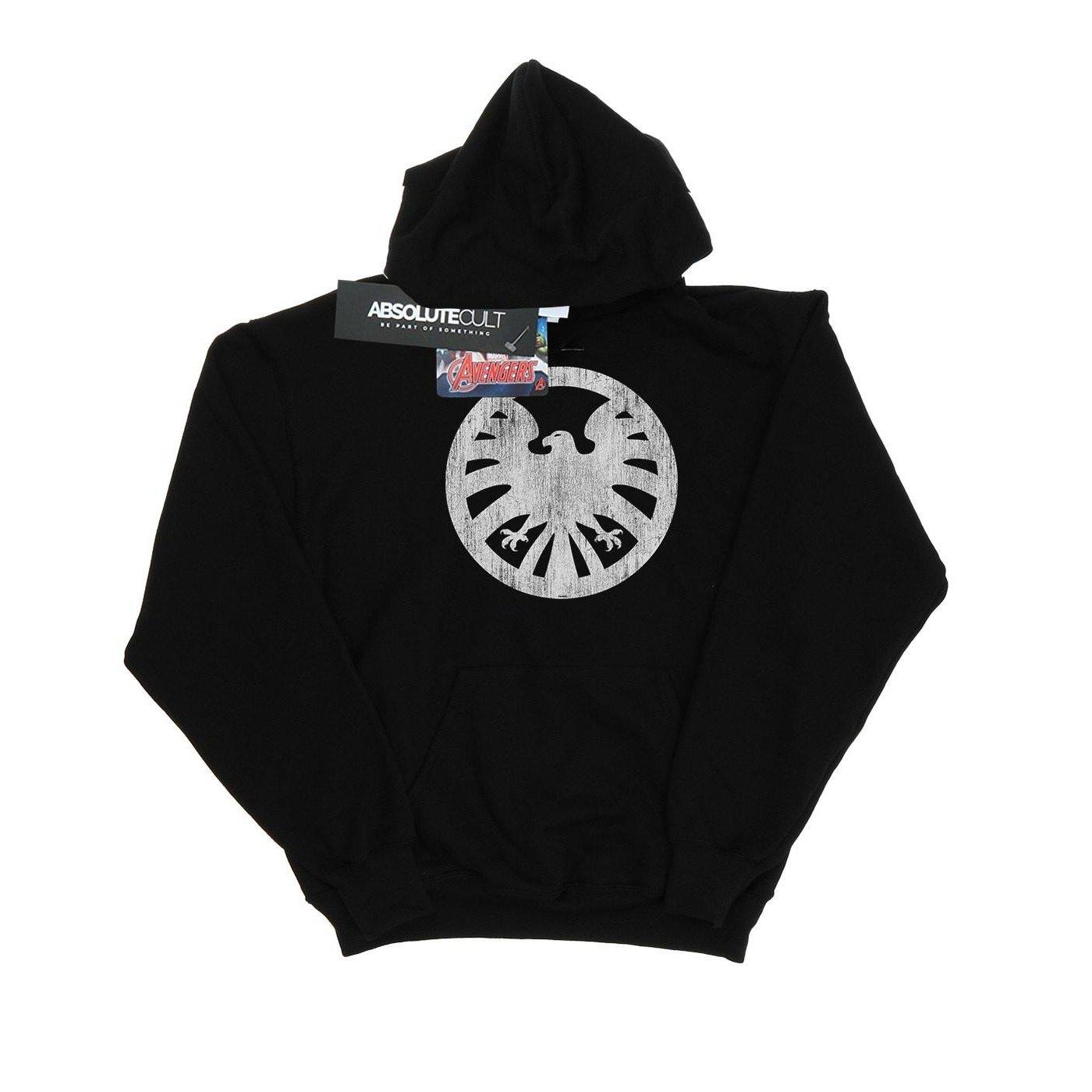 Image of Agents Of Shield Distressed Logo Kapuzenpullover Damen Schwarz S