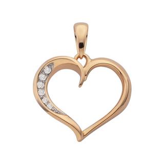 MUAU Schmuck  Pendentif coeur or rose 750 diamant 0.073ct. 22x18mm 