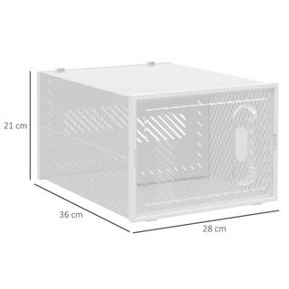 Northio Set di 18 scatole per scarpe, organizer per scarpe con ante magnetiche, scatola per scarpe con coperchio, portascarpe in plastica, per scarpe fino alla taglia 45, trasparente + bianco Aosom  